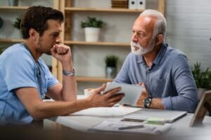 NYC doctor reviewing premature ejaculation treatment options with a patient